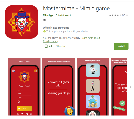 Mastermime - Mimic game  English App Game,