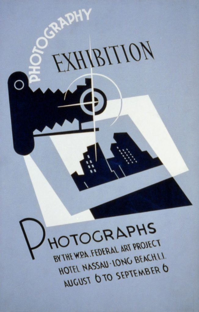 Announcement Text Photography exhibition Photographs by the W.P.A. poster